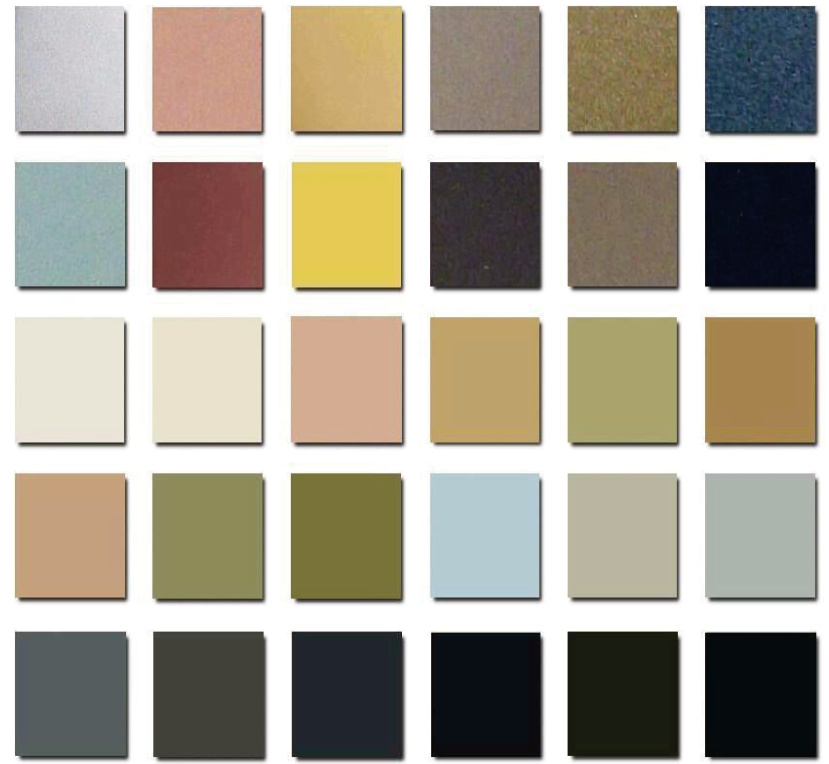 Reference color and finish palette