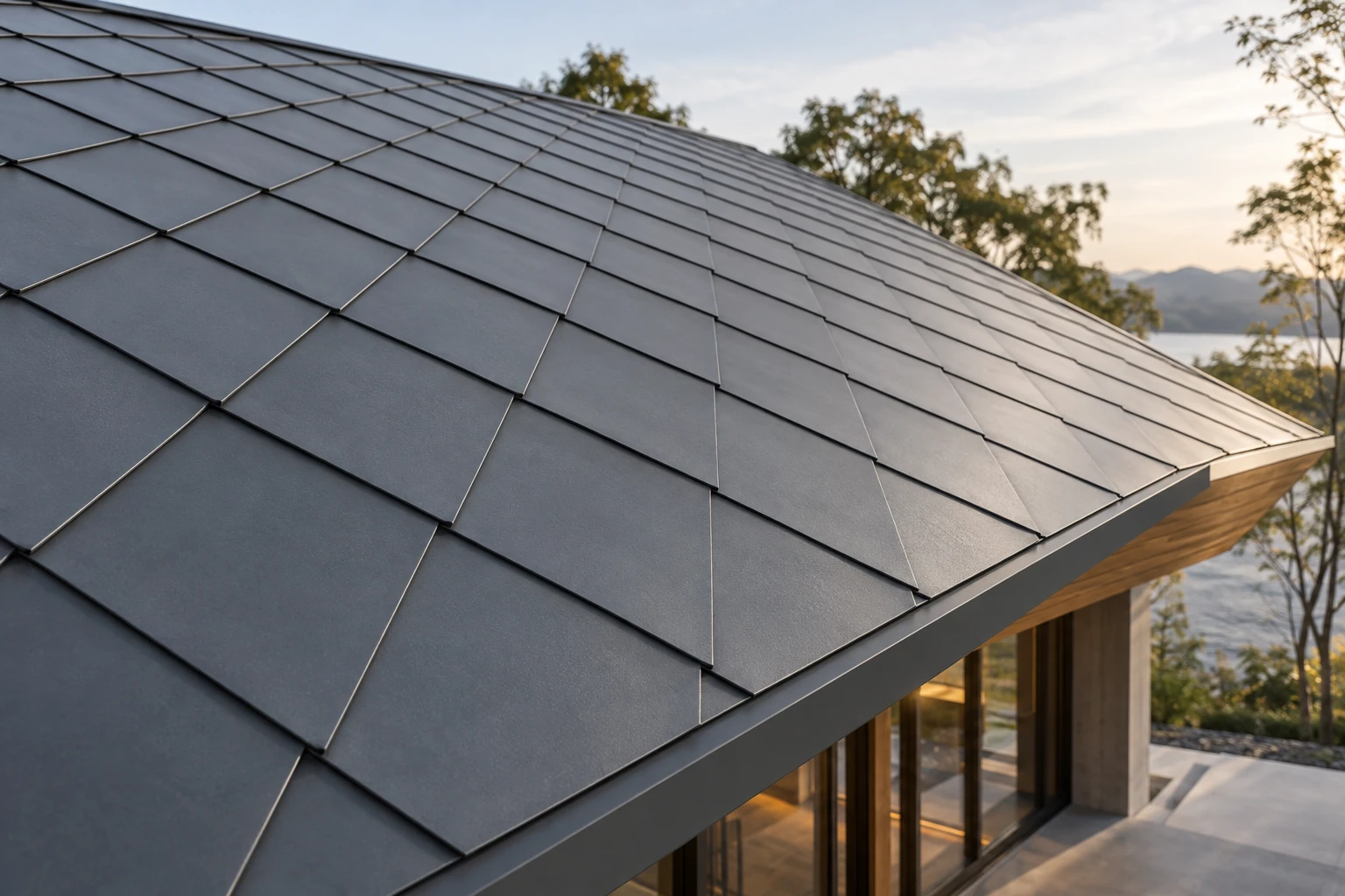 Flat-lock metal roof application — AI-generated illustration